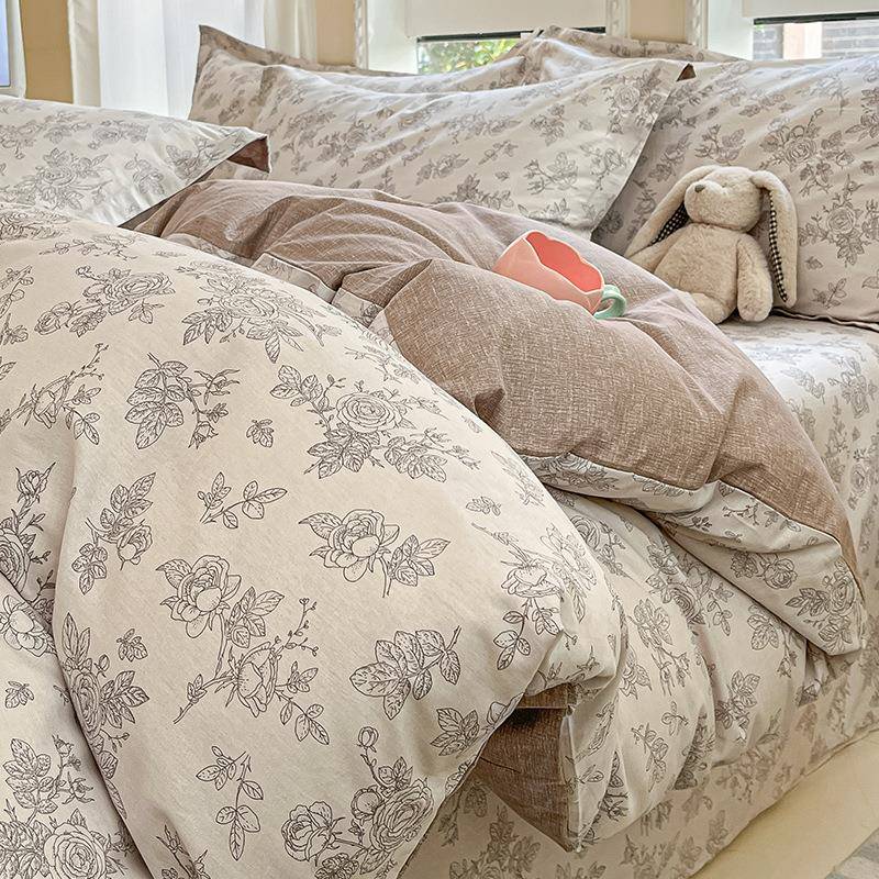 100全棉被套单件150x200x230加厚被罩纯棉单人被单四件套四季通用