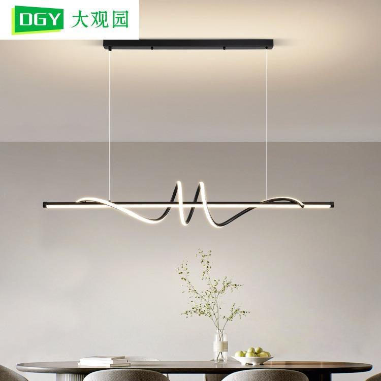 餐厅吊灯轻奢饭厅餐桌吧台灯具现代简约设计师极简长条餐厅灯542L