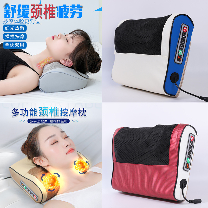 按摩枕器a颈椎枕头颈部电动背部揉捏肩部肩膀仪加热家用经络疏通