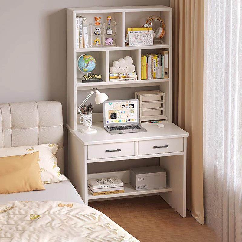 木书桌书柜一体家用成人电脑桌卧室学生多层学习桌小户型桌子