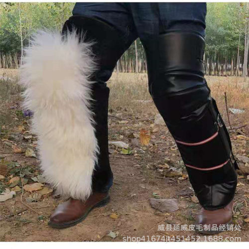 厂家摩托电动车护腿护具皮毛一体加厚防寒骑车保暖冬季护腿