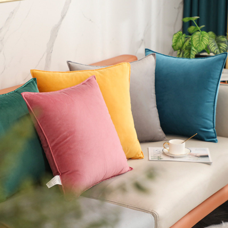 轻奢毛绒北欧抱枕靠枕沙发靠垫办公室椅子腰靠床头大靠背垫抱枕套