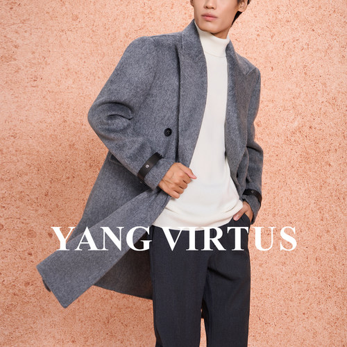YANGVIRTUS男士长款毛呢大衣