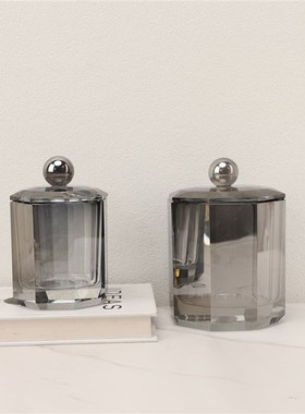 北欧轻奢创意水晶收纳装饰u办公室玄关书房样板房卧室客厅家居摆