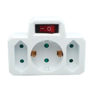 16A欧标德标转换插头插座 欧规欧式延展插座转一圆二扁电源转换器