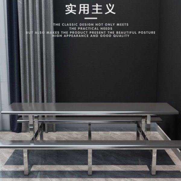 304不锈钢食堂餐桌工厂员工饭堂桌椅组合4人餐厅学校食堂连体饭桌,住宅家具,不锈钢/PVC餐桌,淘宝优惠券,粉丝福利购,淘宝优惠卷