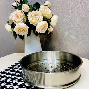 304不锈钢蒸格家用圆形料理锅蒸屉大口径32cm 炒锅蒸玉米馒头蒸笼