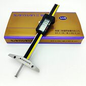 0.01 100mm 三韩细杆数显深度尺小孔带盘深度尺测量轮胎花纹尺