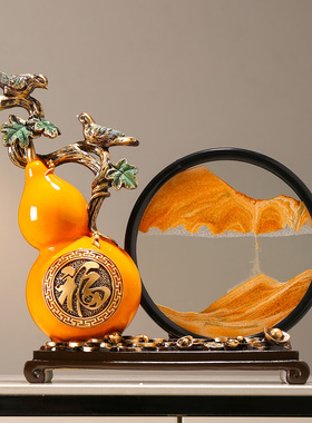 新中式创意沙g漏流沙画事事如意葫芦摆件客厅玄关酒柜电视柜装饰