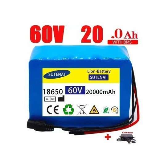 16S2P 60V 20Ah 67.2锂离子电池Akku 20000V18650锂离子电池组