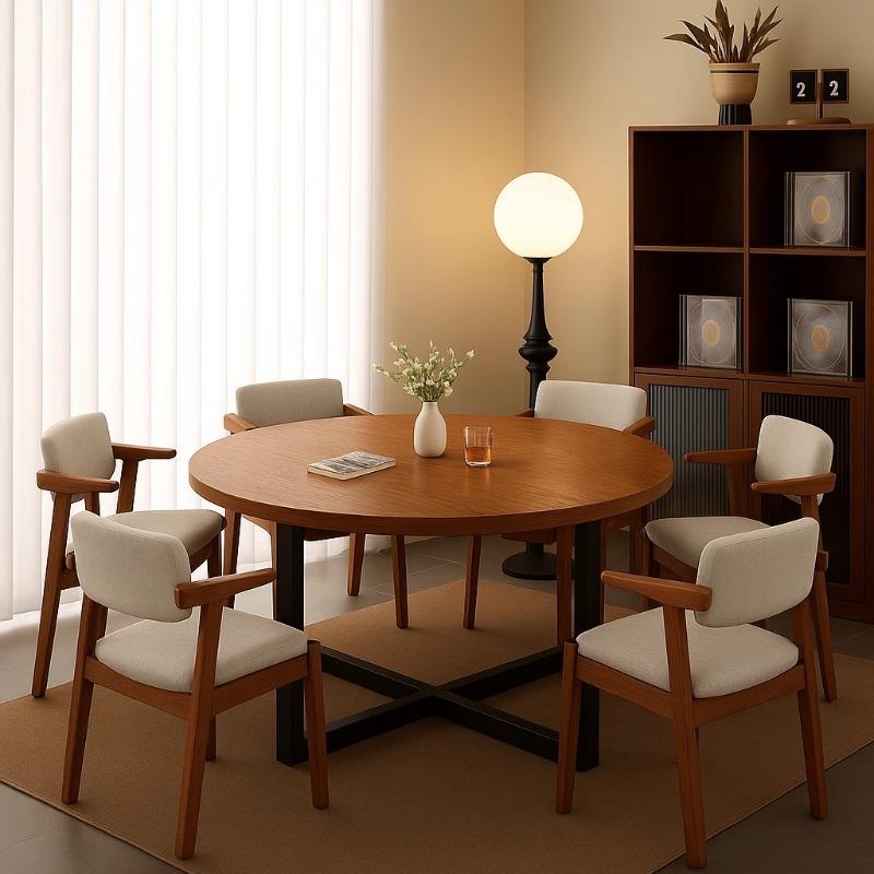 圆桌家用小户型餐桌椅组合饭桌现代简约饭店大圆桌家用10人饭桌椅