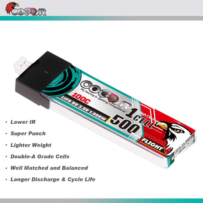 鹰氪CODDAR 500MAH 1S 3.8V 100C EMAX TinyHawk S II室内空心杯