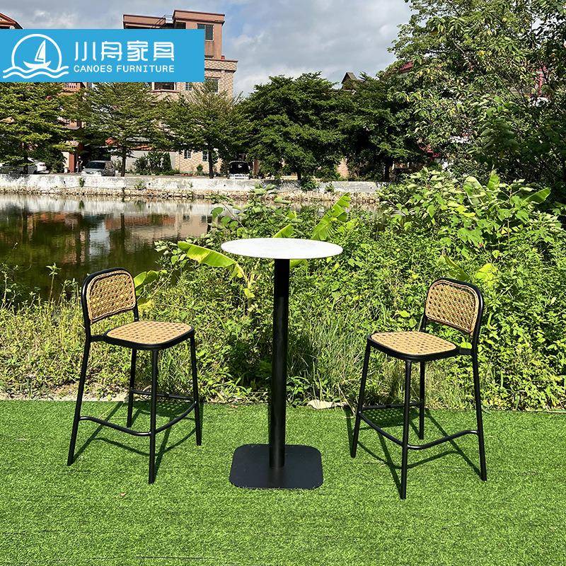 户外家具庭院阳台海景房吧台椅咖啡厅奶茶店室外酒吧餐吧高脚桌椅