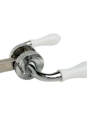 陶瓷锁房门执手锁室内锁卫生间浴室白色把手锁white door handle