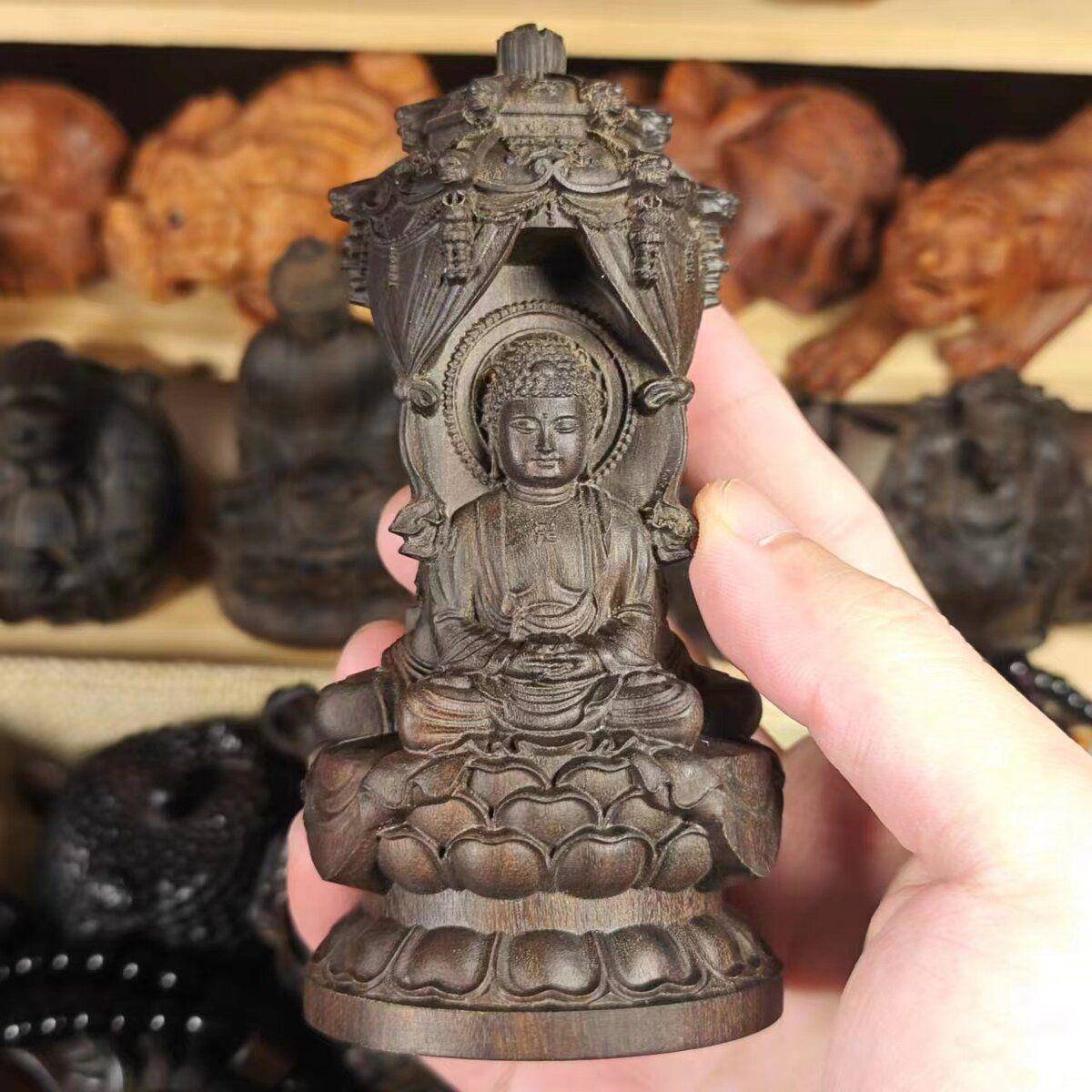 12cm印尼沉香木西方三圣塔摆件办公家用摆件设计手工精雕工艺品