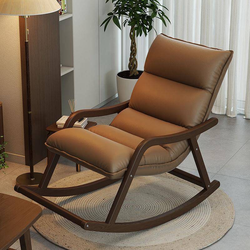 摇椅躺椅成人可睡中古实木沙发椅单人新中式客厅懒人沙发休闲椅子