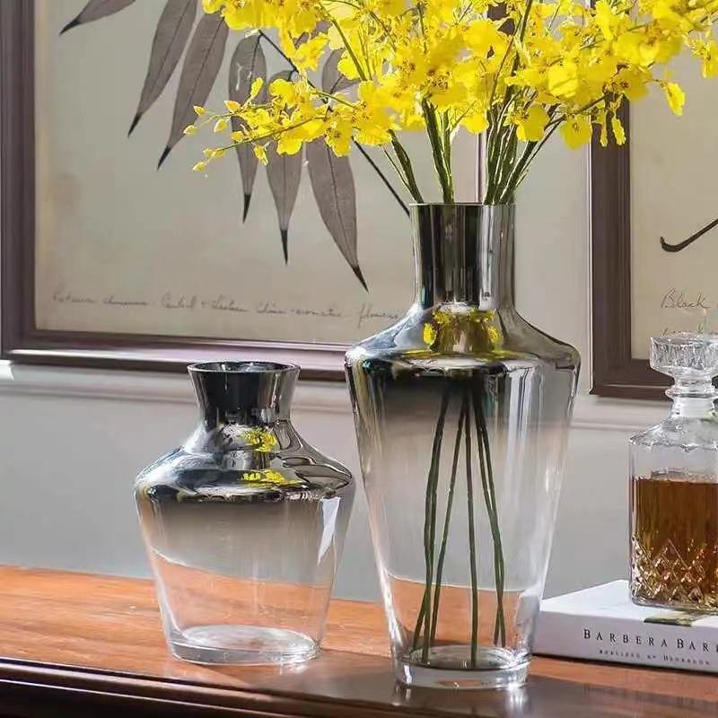 直发花瓶电炉半透明玻璃色料水培花瓶时尚家庭装饰花器玻璃摆件