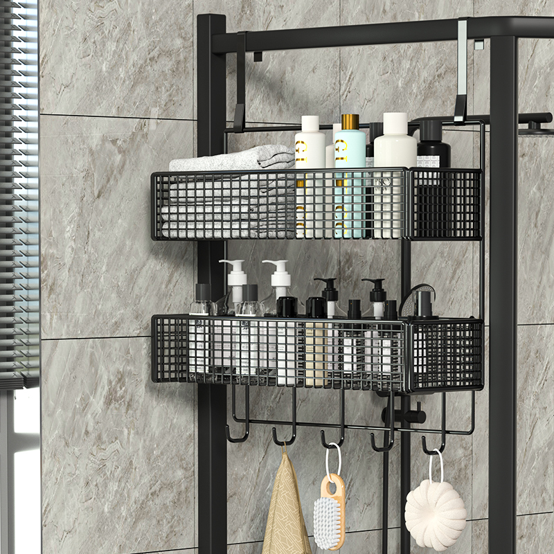 浴室置物架洗手间挂衣钩s冲凉房挂篮淋浴房免打孔挂钩卫生间收纳