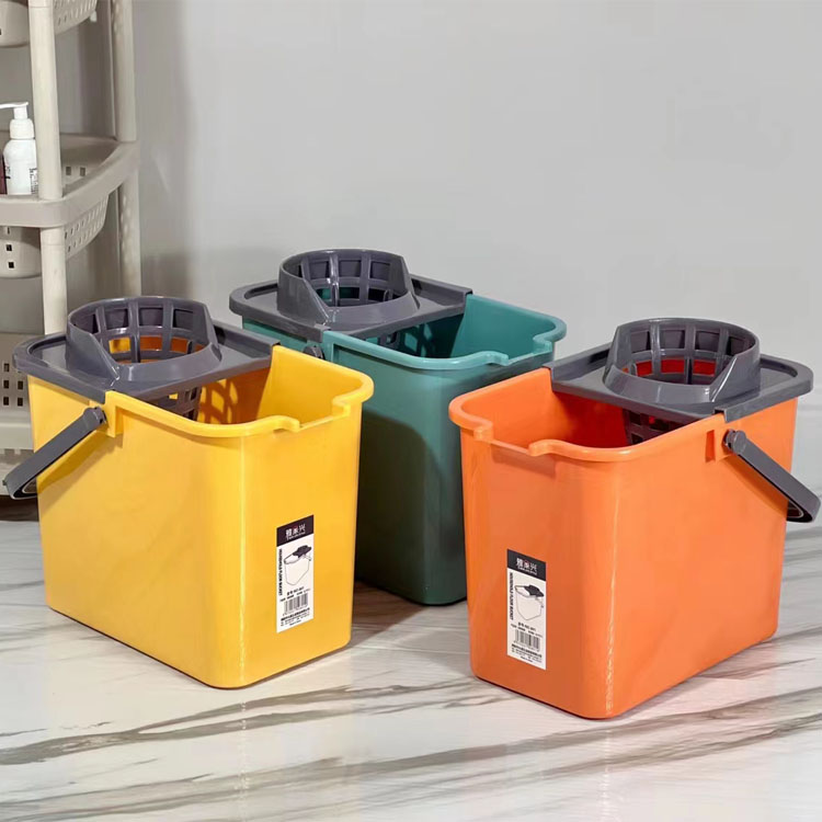 包邮带轮b子家用加厚拖地桶塑料旋转拧水墩布单桶手动挤水桶地拖
