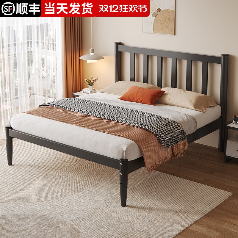 铁艺床1.d5米单人床现代简约铁床加厚加固双人1.8米宿舍网红铁架