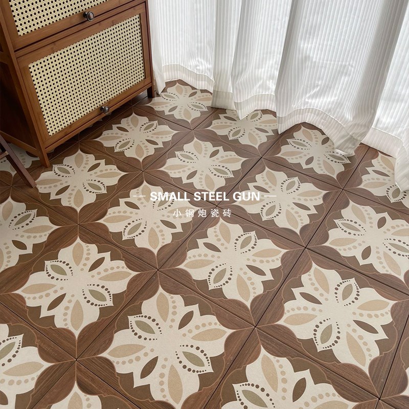 法式复古300全瓷l仿木纹拼花砖 卫生间浴室阳台厨房走廊玄关地砖