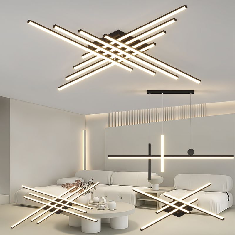 客厅灯北欧c风现代简约线条灯客厅主灯吸顶灯全屋套餐灯具广东中