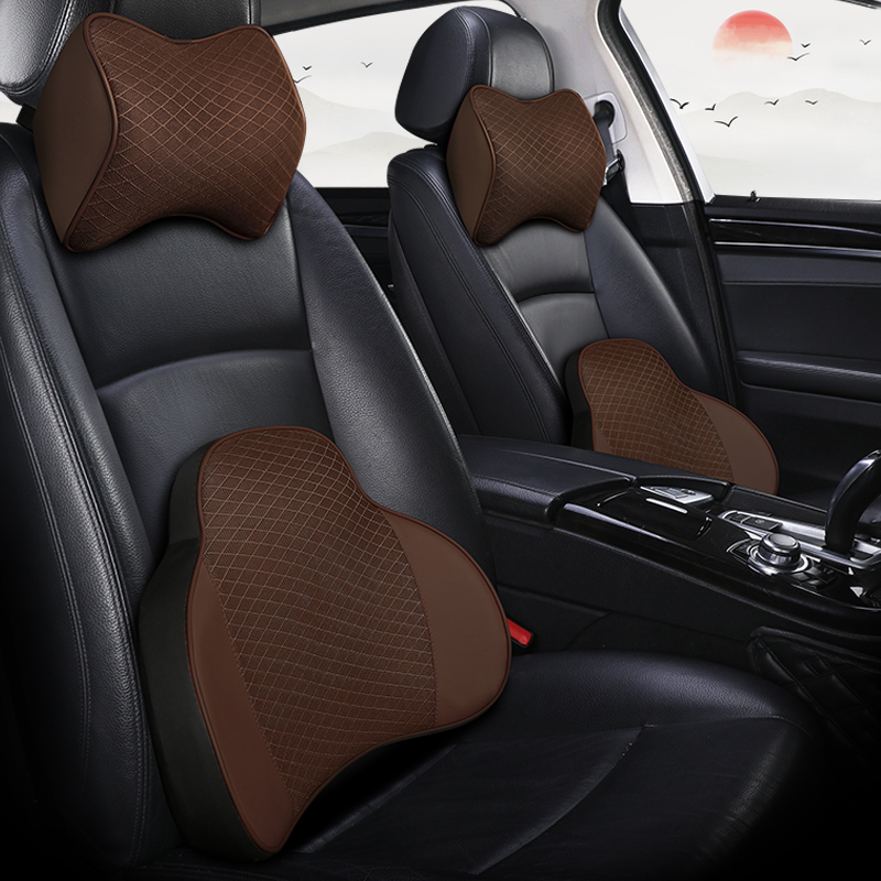 汽车靠背腰d垫开车护腰神器驾驶员靠垫夏季头枕护颈枕车用座椅腰