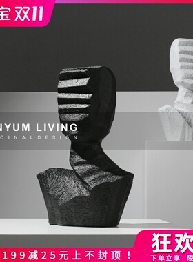 简约现代轻奢售楼处软装饰品展z厅样板房间家居创意玄关柜人物摆