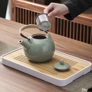 哥窑大容量茶壶陶瓷凉水壶家用日式提梁壶耐热泡茶器带过滤网水壶