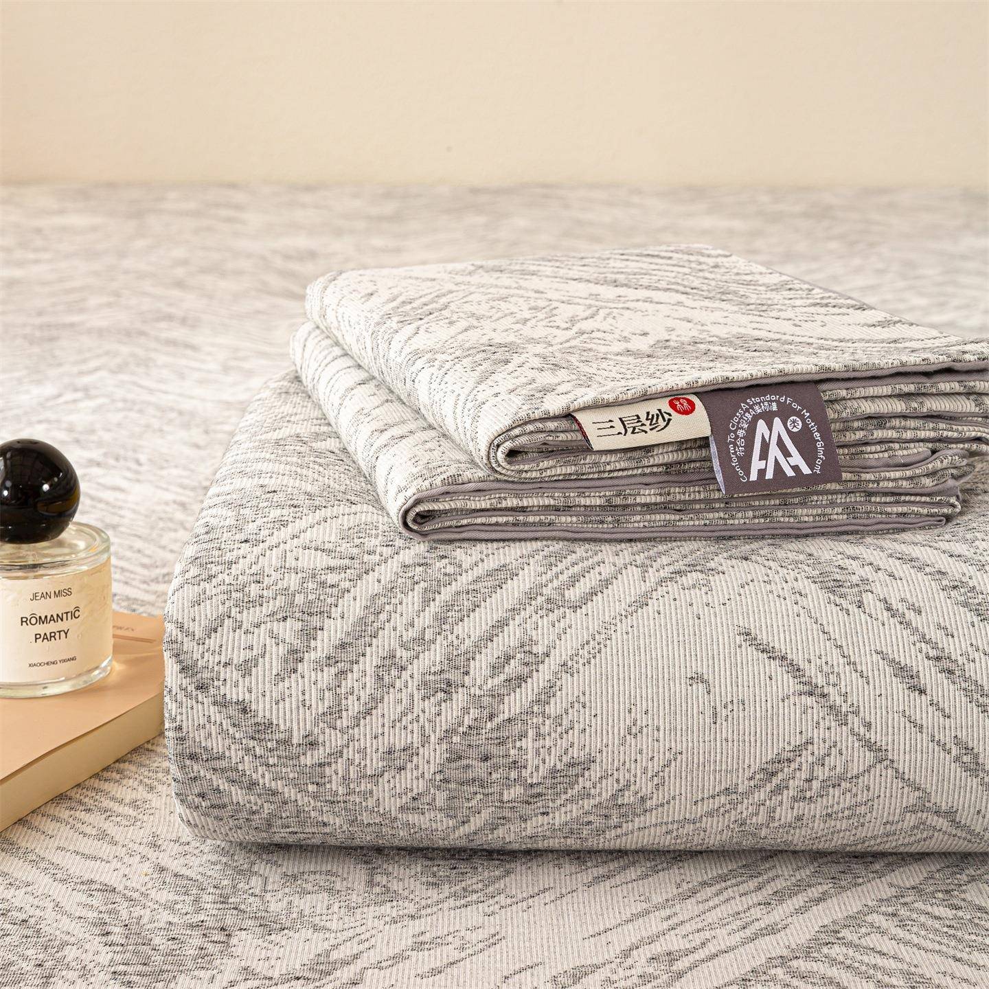 全棉三层纱色织提四花床笠罩SWL纯棉床2垫保护罩三件套02新款5季