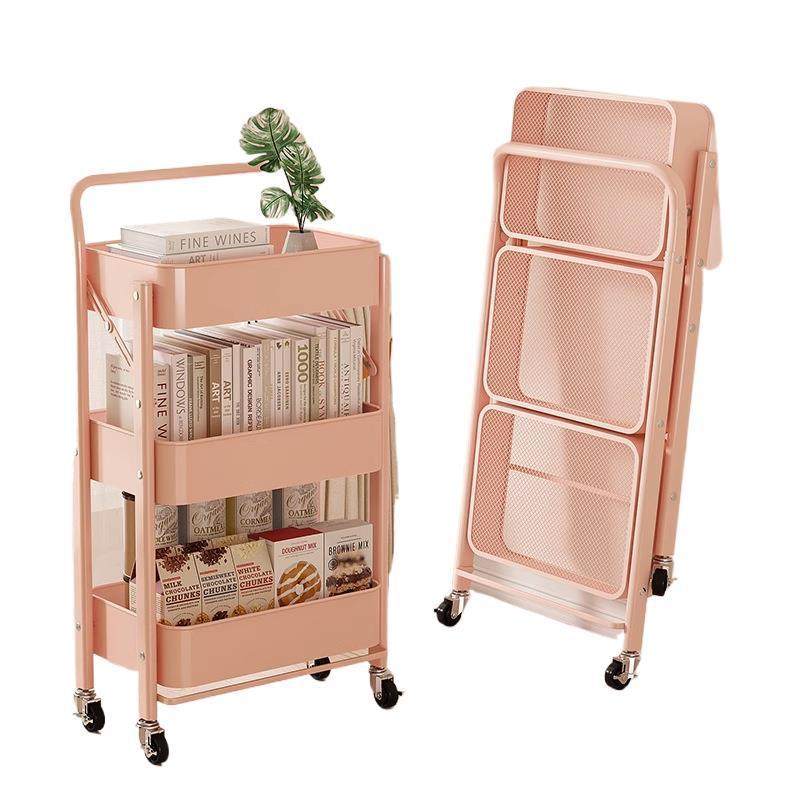 免安装折叠置物架家用小推车收纳架客厅浴室落地可移动多层储物架,收纳整理,书桌收纳置物架,淘宝优惠券,粉丝福利购,淘宝优惠卷