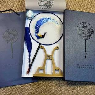 苏绣纯手工双面绣花复古团扇古风汉服舞蹈扇国风长柄扇子工艺扇