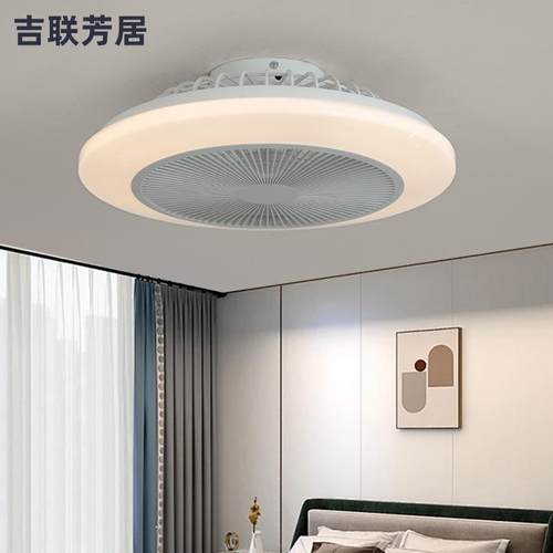 亚马逊风扇灯客厅大厅主灯圆形RGB七彩卧室吊扇灯中山家装灯饰