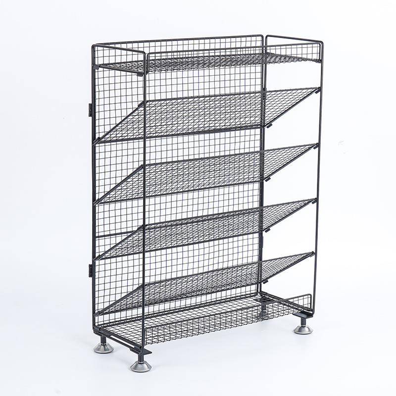 艺落地带移动书架教室桌面书架铁杂书架志架桌置物书架桌边轮小推