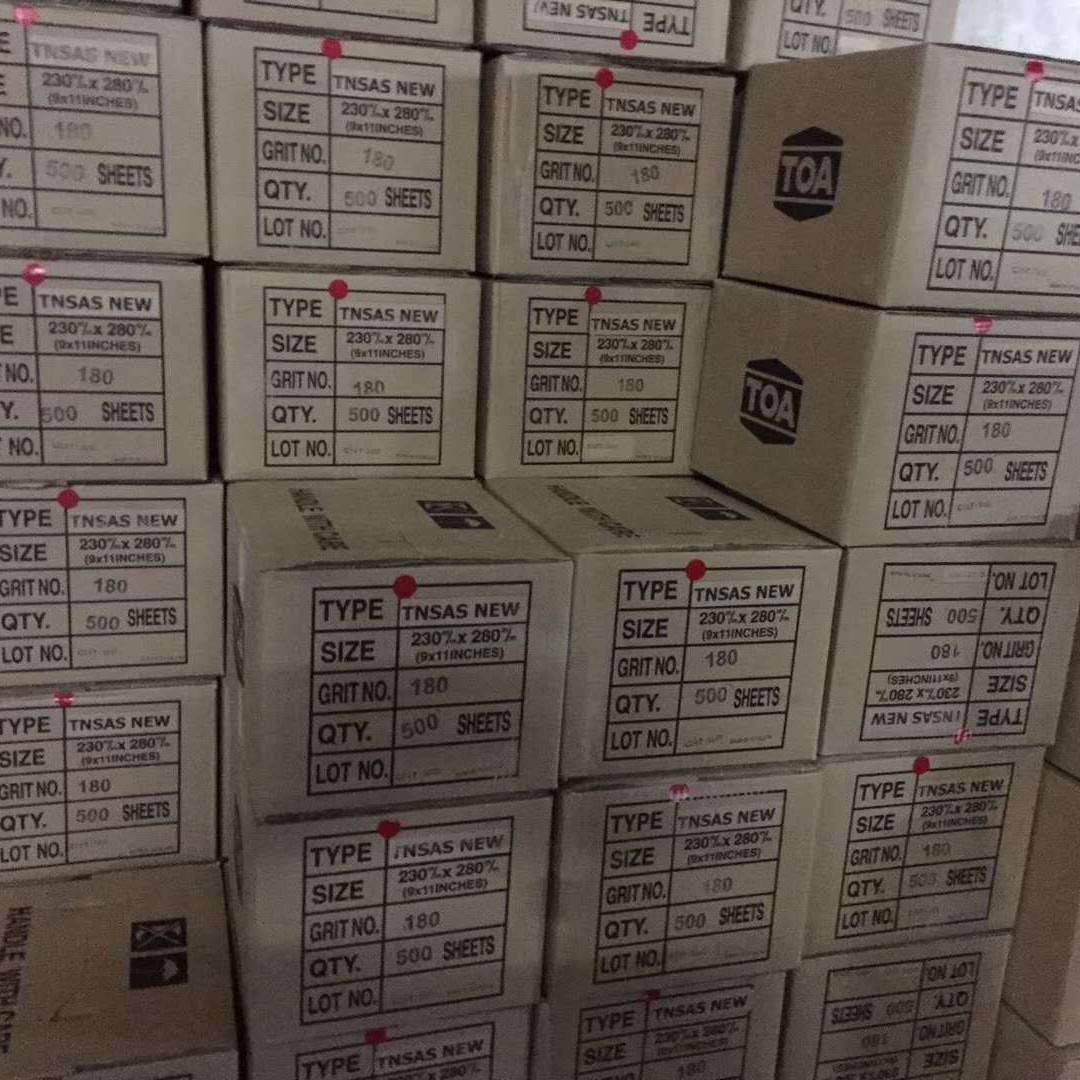厂价直销砂纸泰国TOA干砂砂纸 木工砂纸 干砂纸打磨精抛白色砂纸