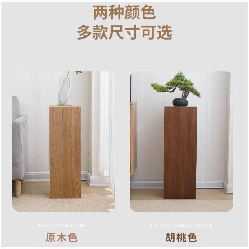 中式复古风实木墩子摆件底座民宿酒店方形木桩展示台花架装饰柱子