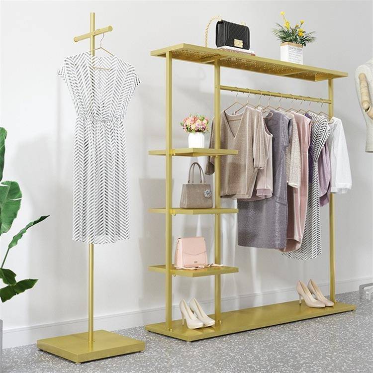 服装店展示架家用多功能收纳衣架卧室衣服置物架童装落地衣帽架子
