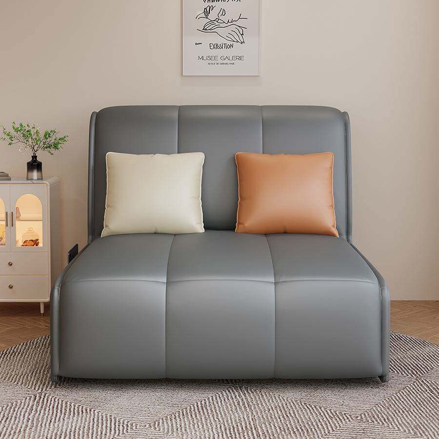 智能电动沙发床可折叠多功能猫抓布小户型客厅遥控全自动沙发两用