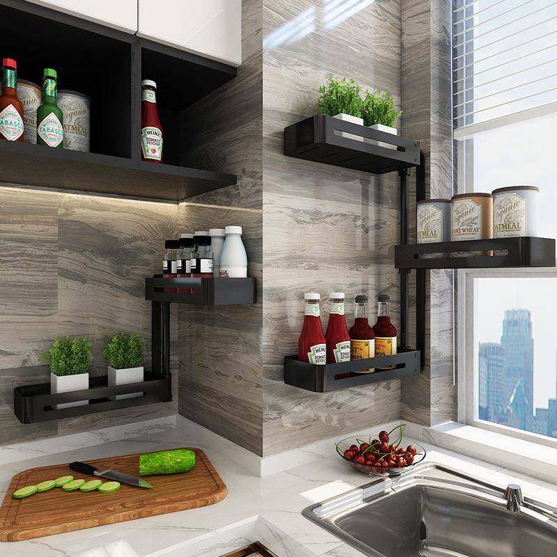 厂家厨房置物架免打孔壁挂式转角旋转挂架调味料用品家用收纳架子,厨房/烹饪用具,抹布架/厨房清洁收纳架,淘宝优惠券,粉丝福利购,淘宝优惠卷