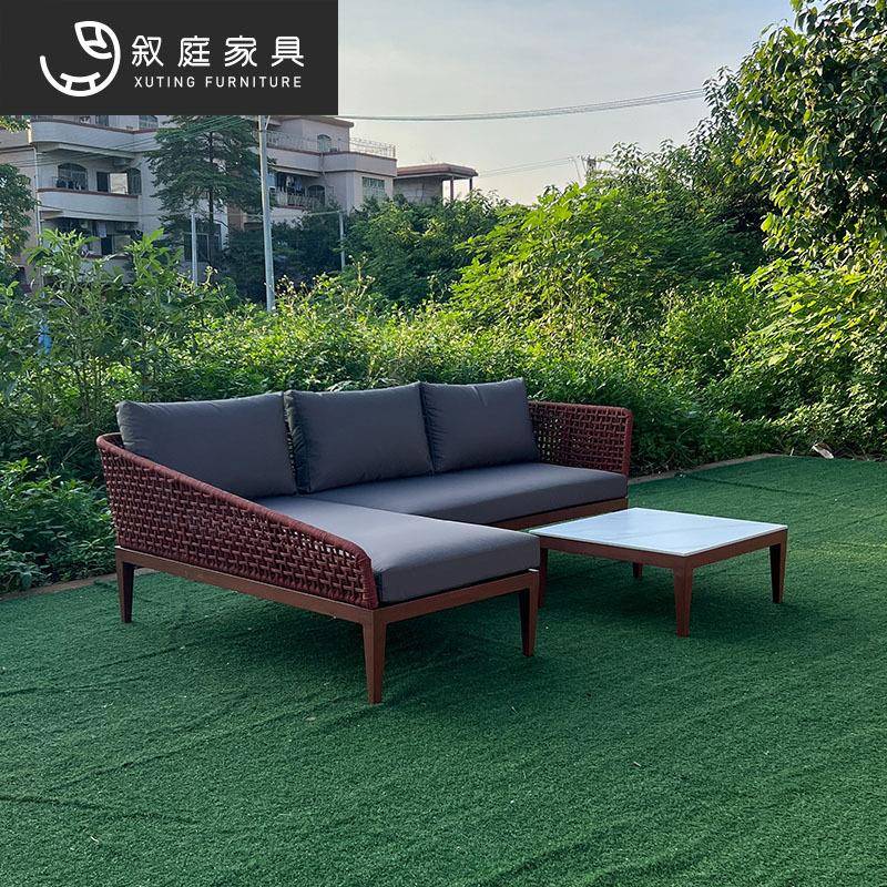 户外沙发室内外别墅酒店休闲沙发椅露天庭院露台防水防晒藤编沙发