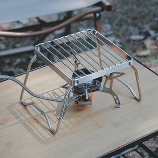 户外气炉支架不锈钢炉头支架便携304网格折叠式烧烤架套锅烤盘架