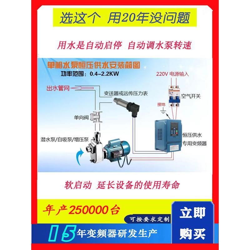 恒压供水变频器潜水泵增压泵自吸泵单相220伏三相3R80V自动控制器