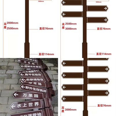 道路指示牌路牌户外立式导向牌指路牌箭头引导R牌小区指向牌路标