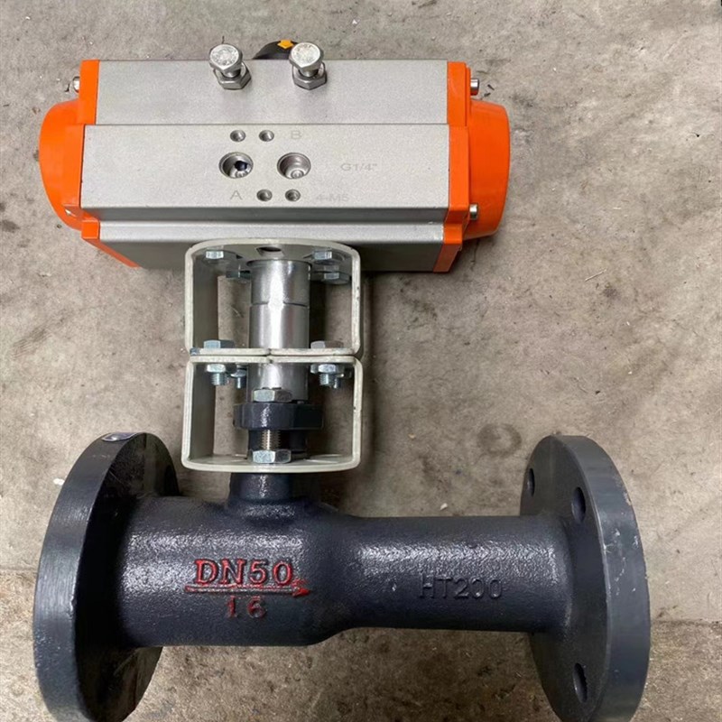 一体式气动高温球阀Q641M-16铸铁法兰蒸汽导热油排污阀DN25405065