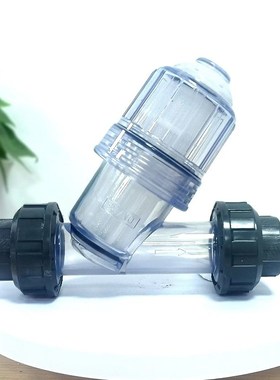 白色透明DN15/20/25/32UPVC管道式塑料Y型过滤器 过滤阀门60/80目