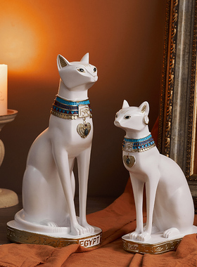 艺术埃及猫摆件客厅玄关s酒柜书房可爱安德森猫摆设乔迁礼物装饰