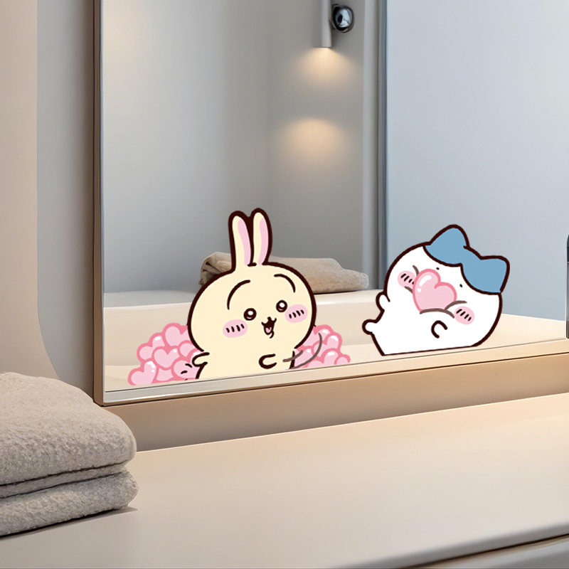 吉伊卡哇chiikawa浴室镜子贴纸自粘卫生间装饰图案小八乌萨奇P221,家居饰品,瓷砖贴,淘宝优惠券,粉丝福利购,淘宝优惠卷