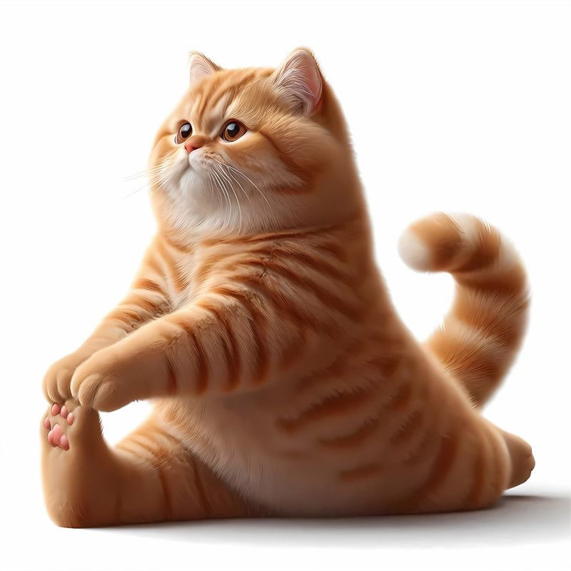 瑜伽橘猫小猫可爱贴纸墙面卧室桌面书房电动车贴纸防水自粘贴P306