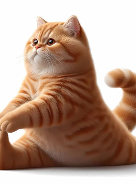 瑜伽橘猫小猫可爱贴纸墙面卧室桌面书房电动车贴纸防水自粘贴P306