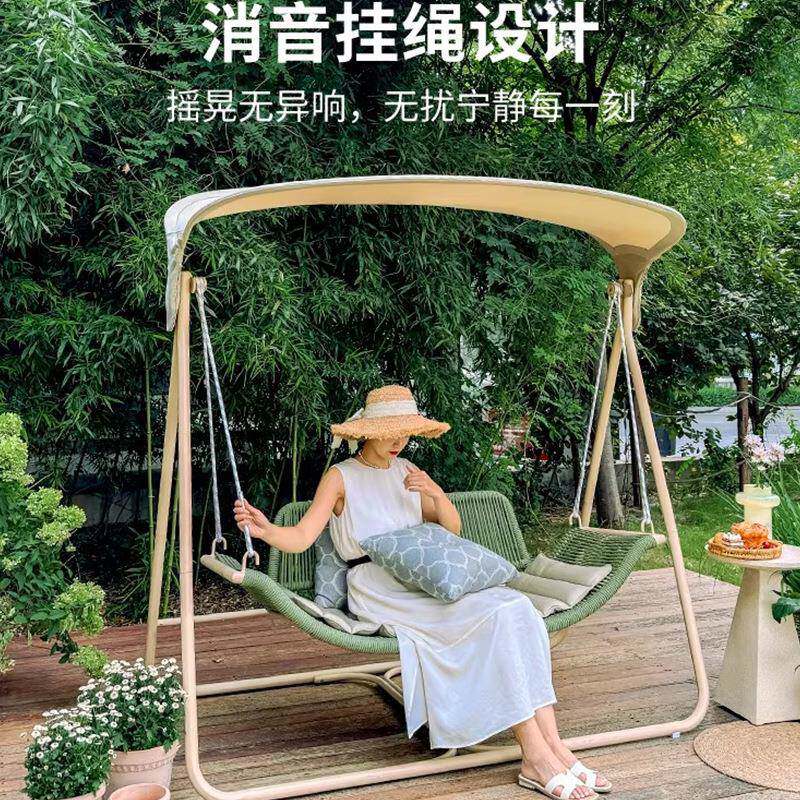 椅秋千户外园家用小型防雨吊椅藤休闲内外室成人庭院花秋97320千